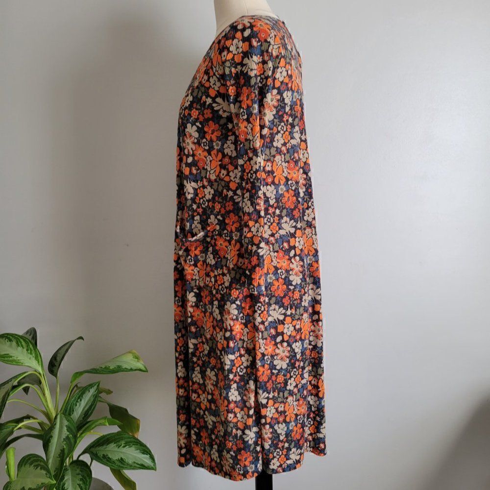 EUC LULAROE DITSY FLORAL LONG LIGHT WEIGHT POCKET CARDIGAN SIZE XS - Picture 3 of 13